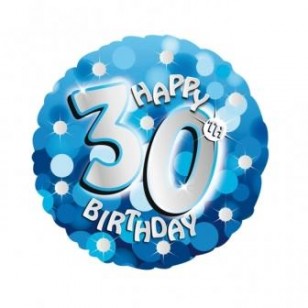 Blue Sparkle 30th Birthday Balloon